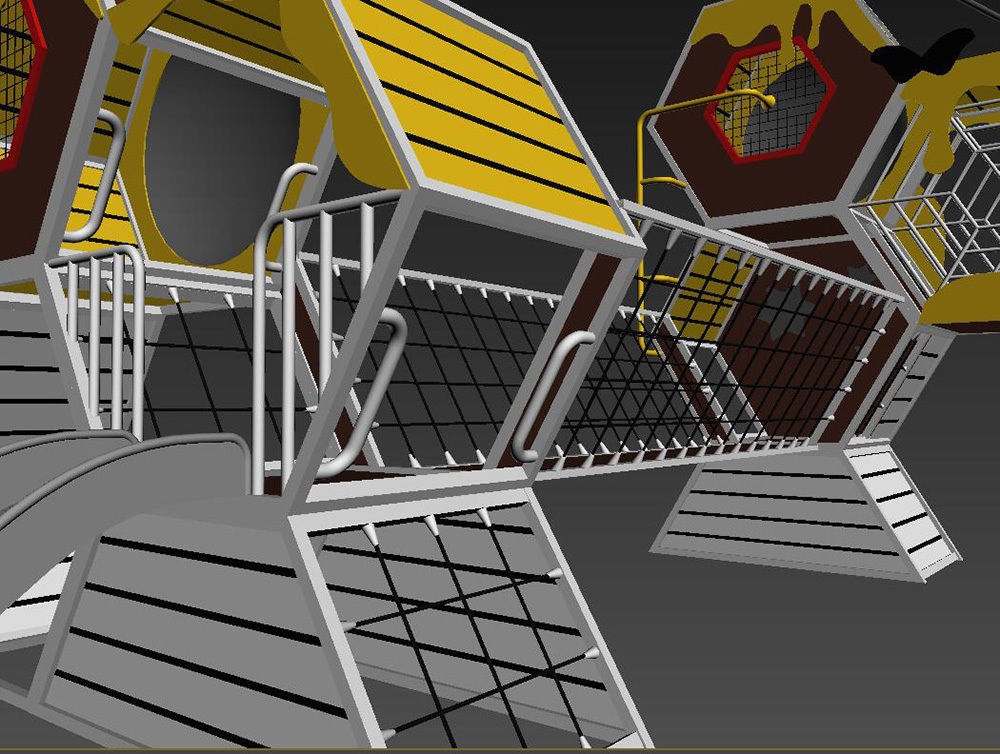 combine children honeycomb series play equipment 3D model_8