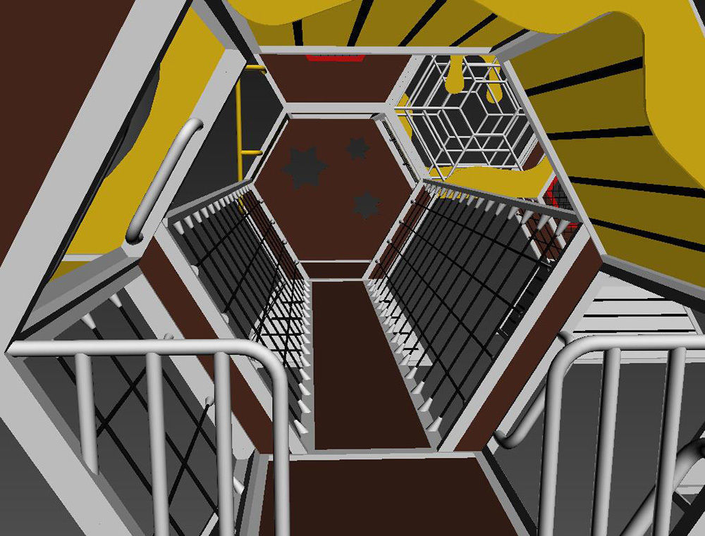 combine children honeycomb series play equipment 3D model_7