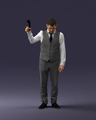 Young man in vest and trousers 0455 3D print ready 3D print model