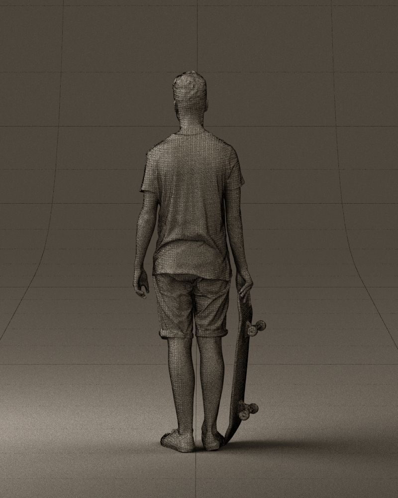 Junior with skateboard 0795 3D model_20