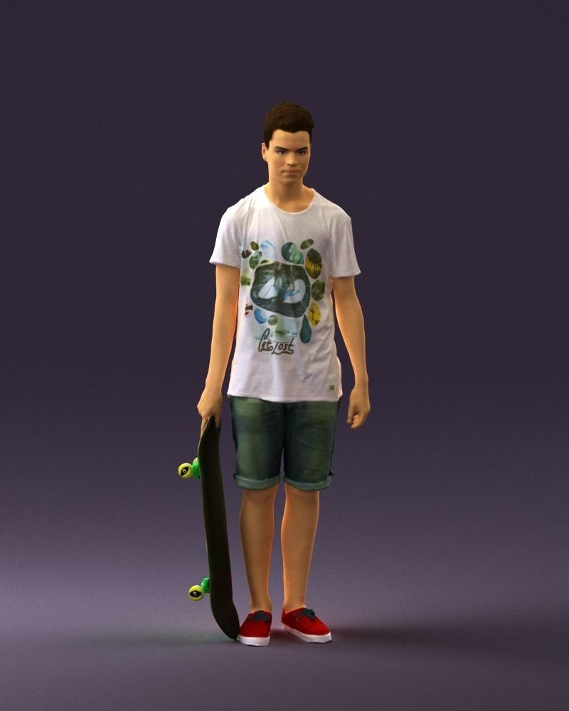 Junior with skateboard 0795 3D model_36