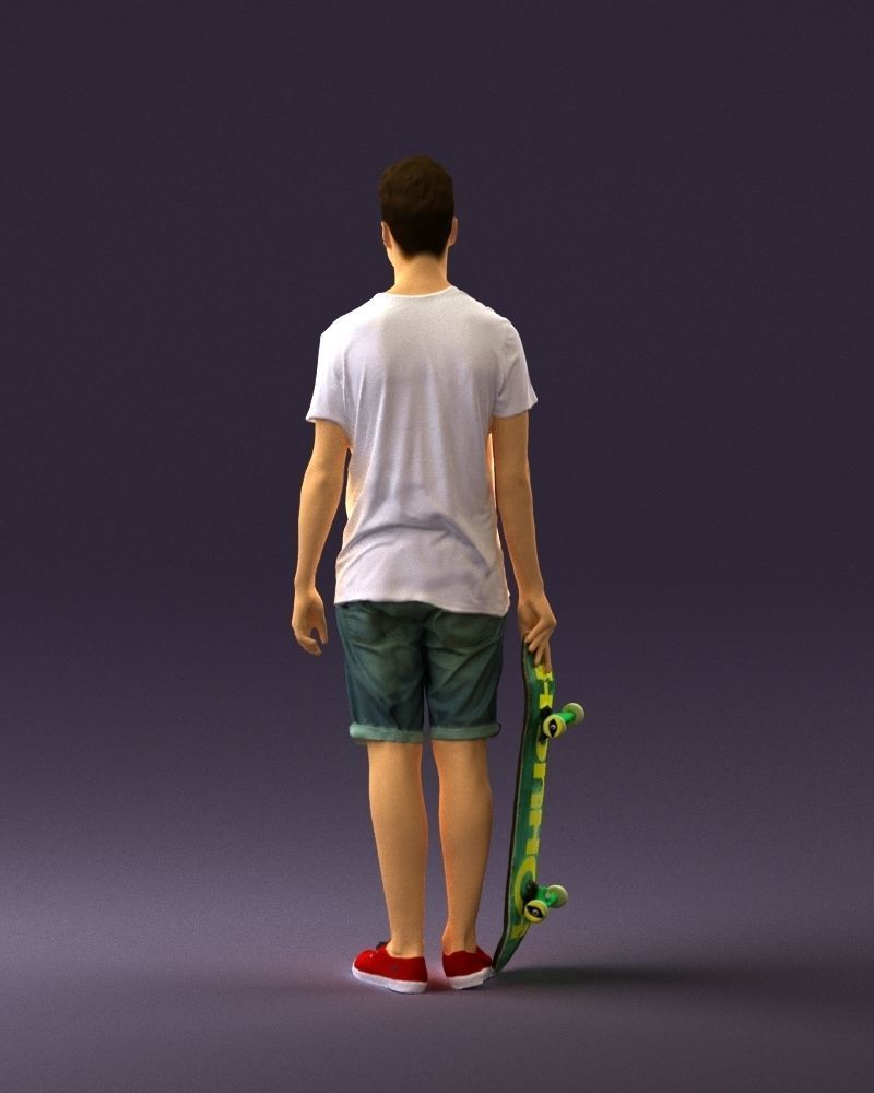 Junior with skateboard 0795 3D model_18