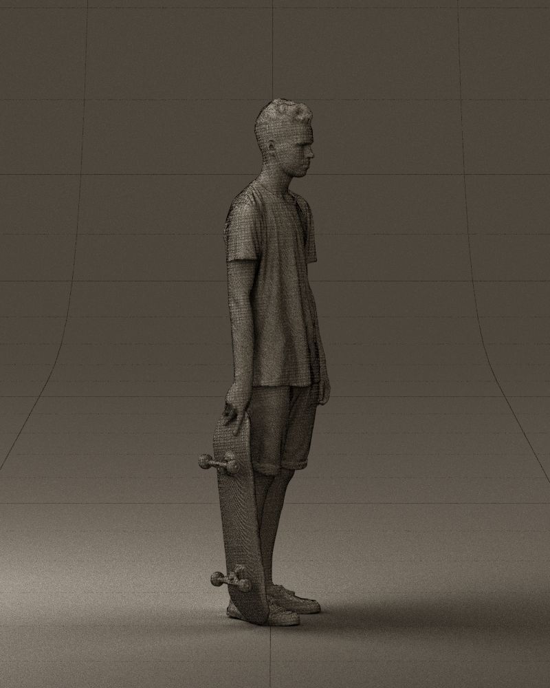 Junior with skateboard 0795 3D model_11