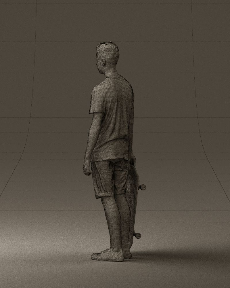 Junior with skateboard 0795 3D model_23