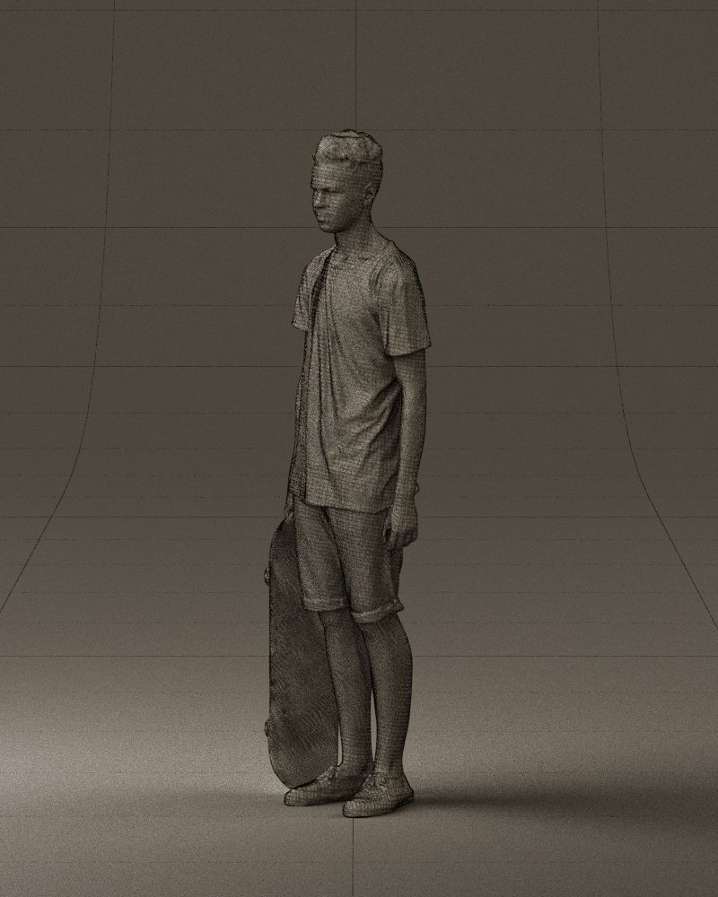 Junior with skateboard 0795 3D model_29