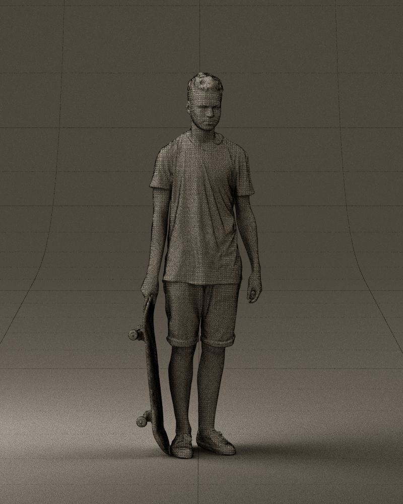 Junior with skateboard 0795 3D model_5