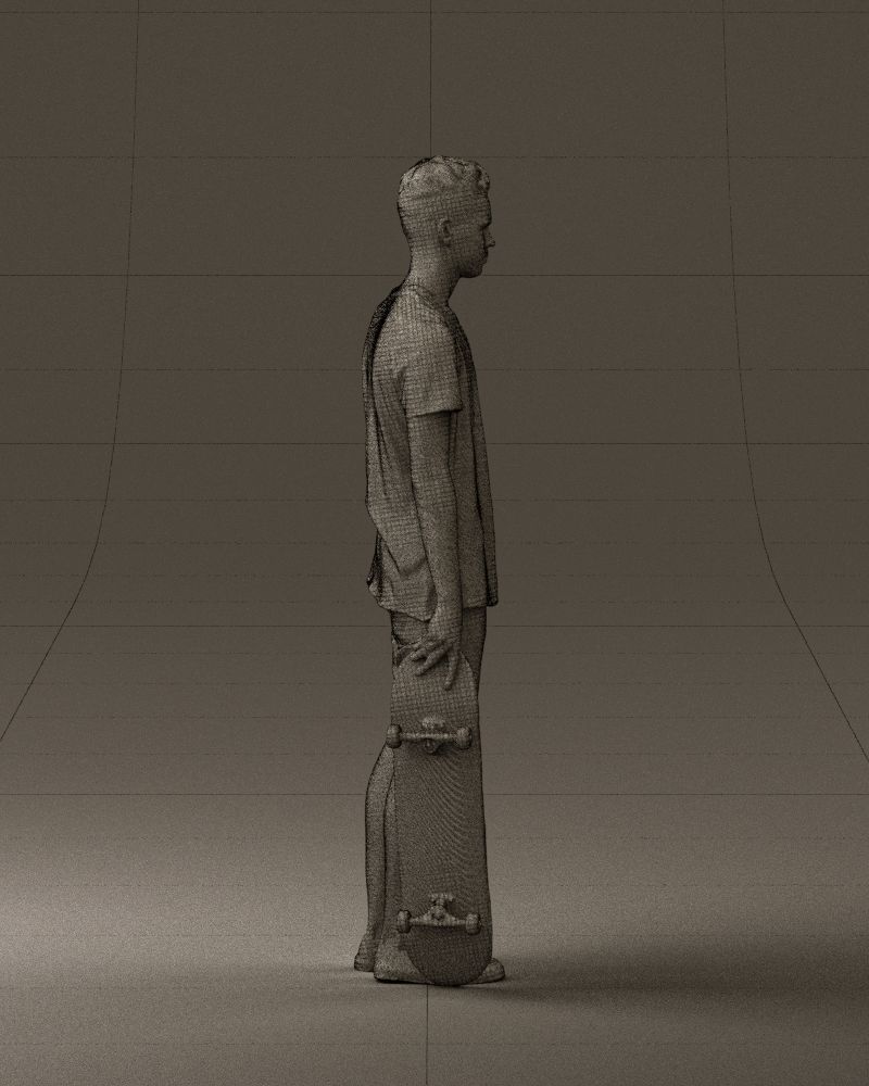 Junior with skateboard 0795 3D model_14