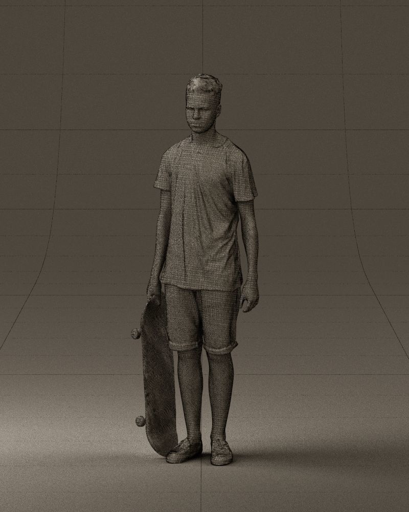 Junior with skateboard 0795 3D model_32