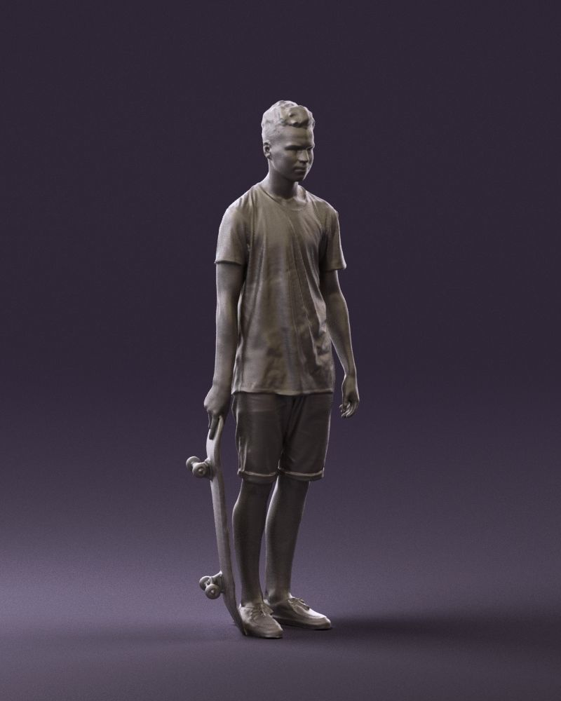 Junior with skateboard 0795 3D model_7