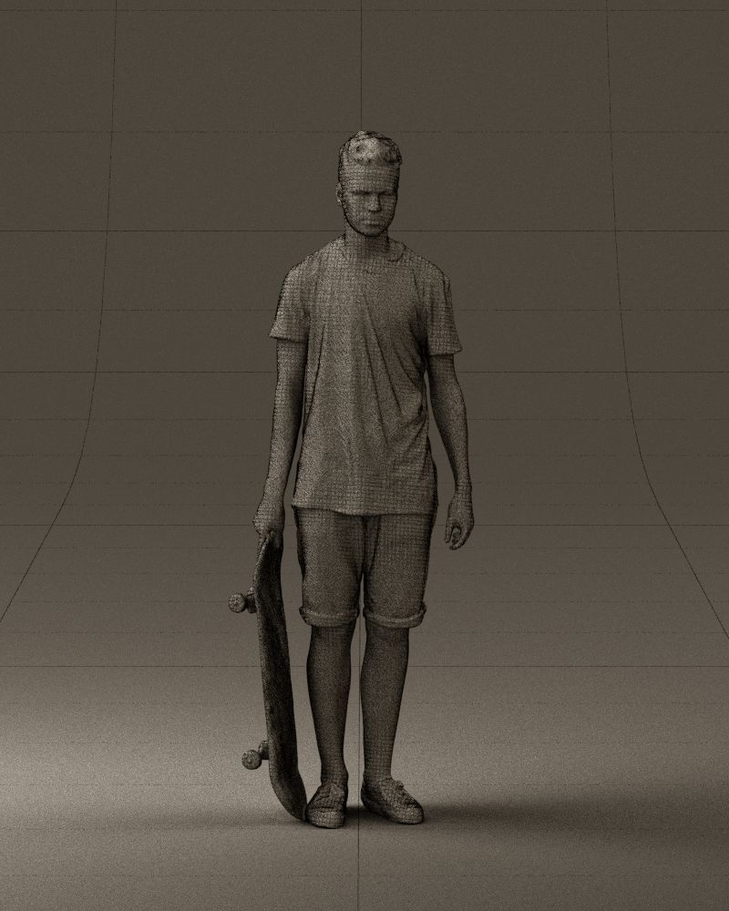 Junior with skateboard 0795 3D model_38