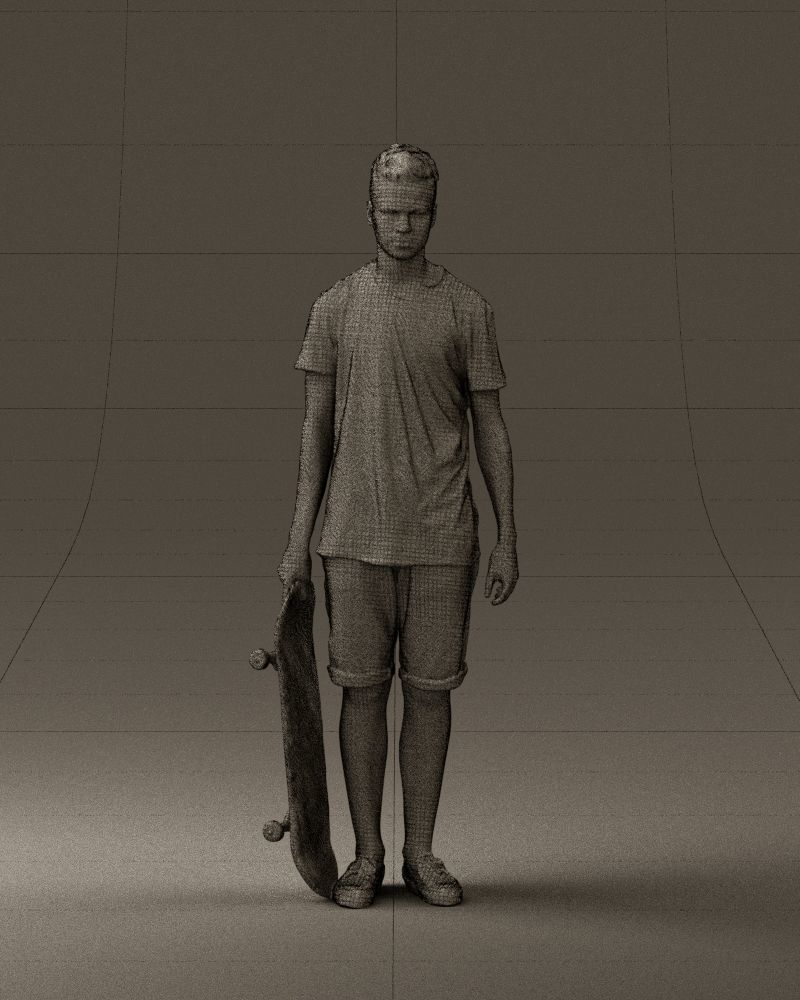 Junior with skateboard 0795 3D model_35
