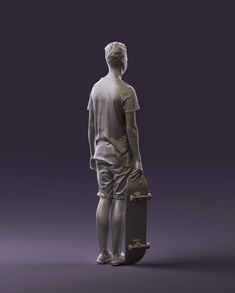Junior with skateboard 0795 3D model_16
