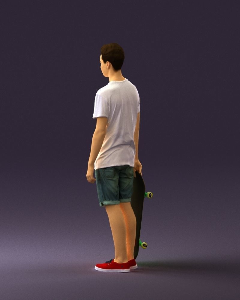 Junior with skateboard 0795 3D model_21