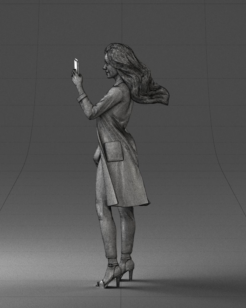 000132 Stylish Woman Taking a Selfie 3D model_20