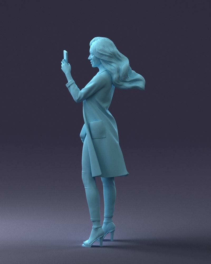 000132 Stylish Woman Taking a Selfie 3D model_19