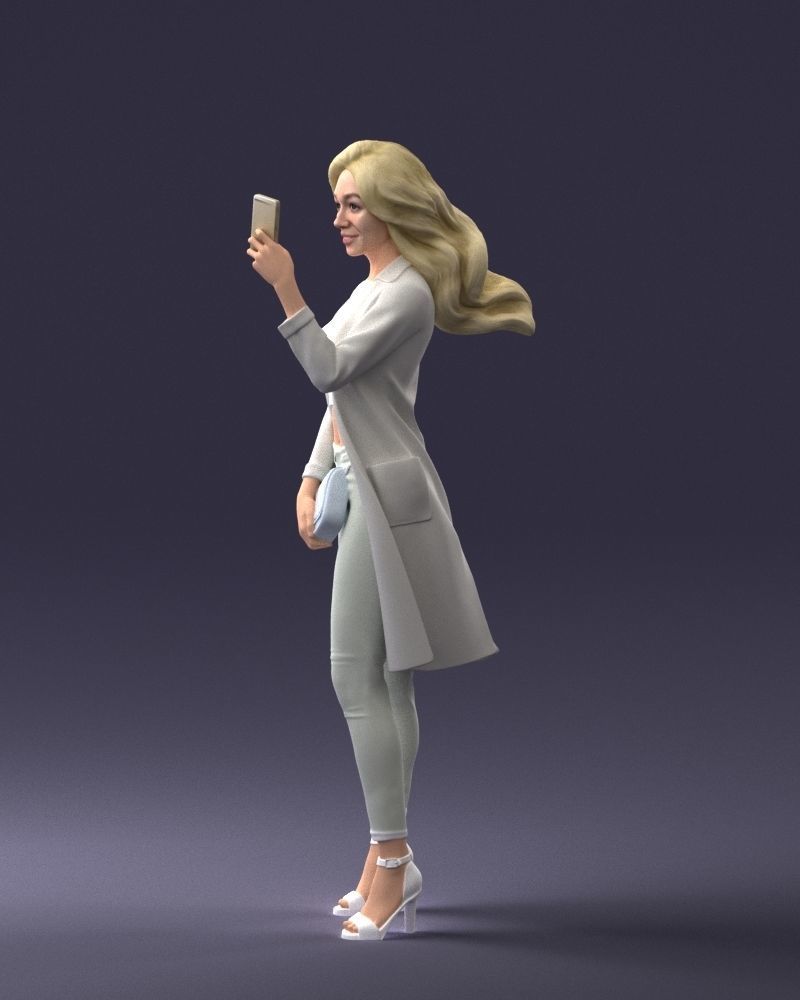 000132 Stylish Woman Taking a Selfie 3D model_21