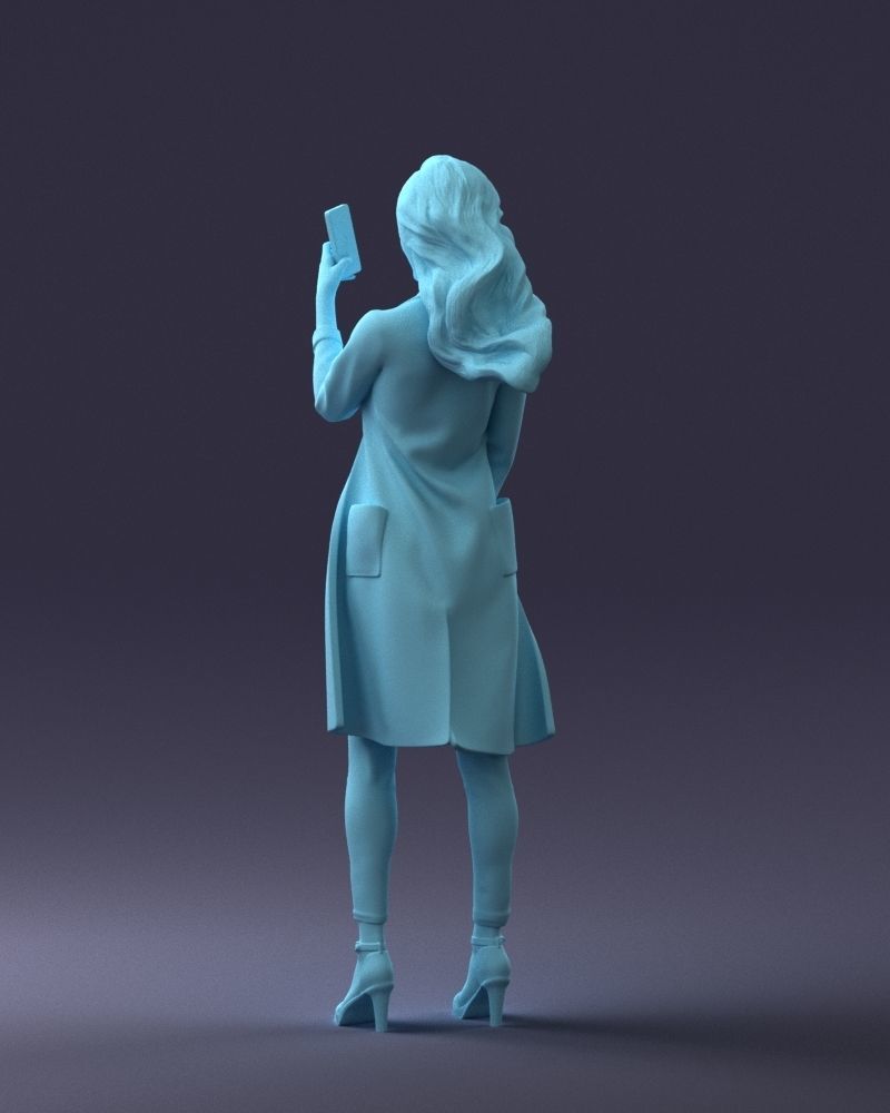 000132 Stylish Woman Taking a Selfie 3D model_16
