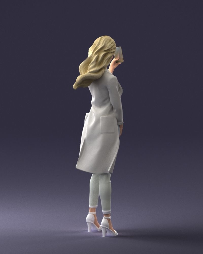 000132 Stylish Woman Taking a Selfie 3D model_12