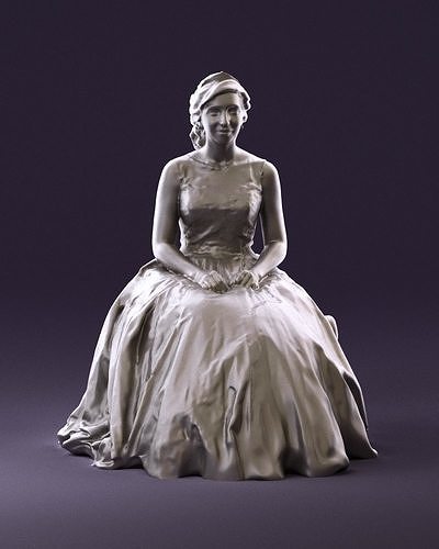 Sitting bride 0834 3D Print Ready 3D print model
