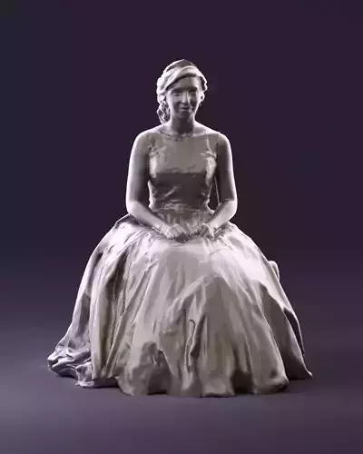 Sitting bride 0834 3D Print Ready