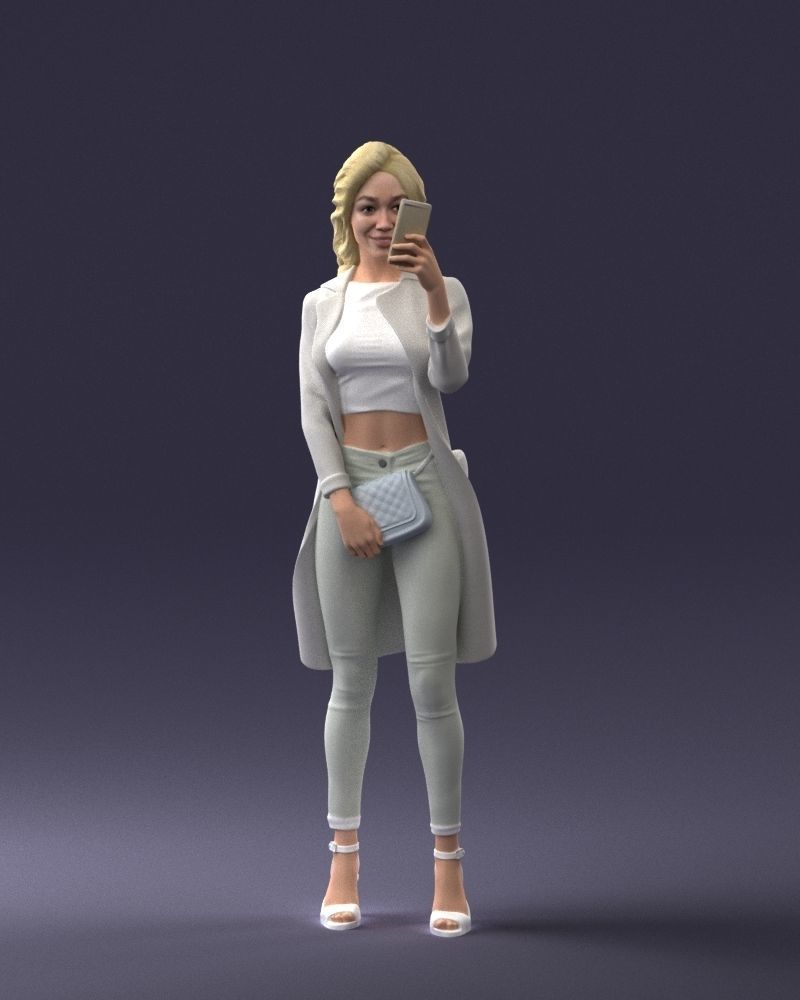 000132 Stylish Woman Taking a Selfie 3dp 3D print model_6