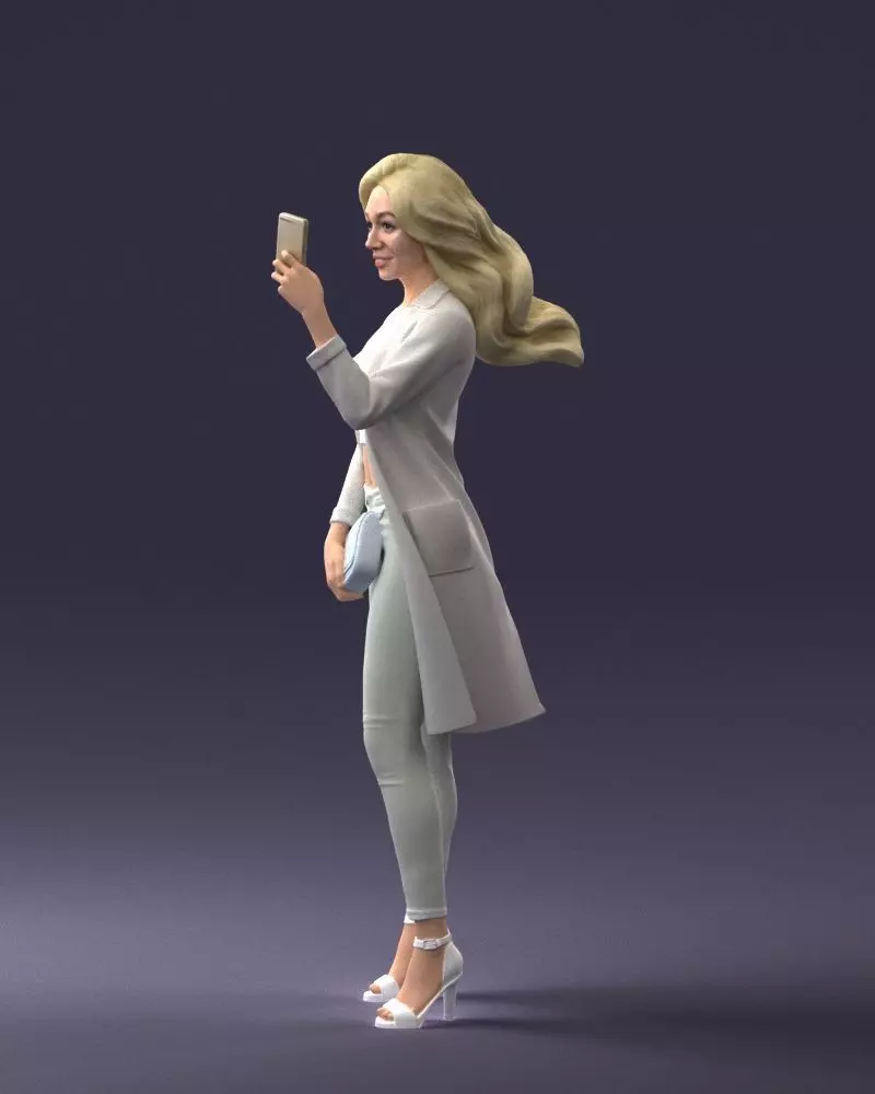 000132 Stylish Woman Taking a Selfie 3dp 3D print model_0