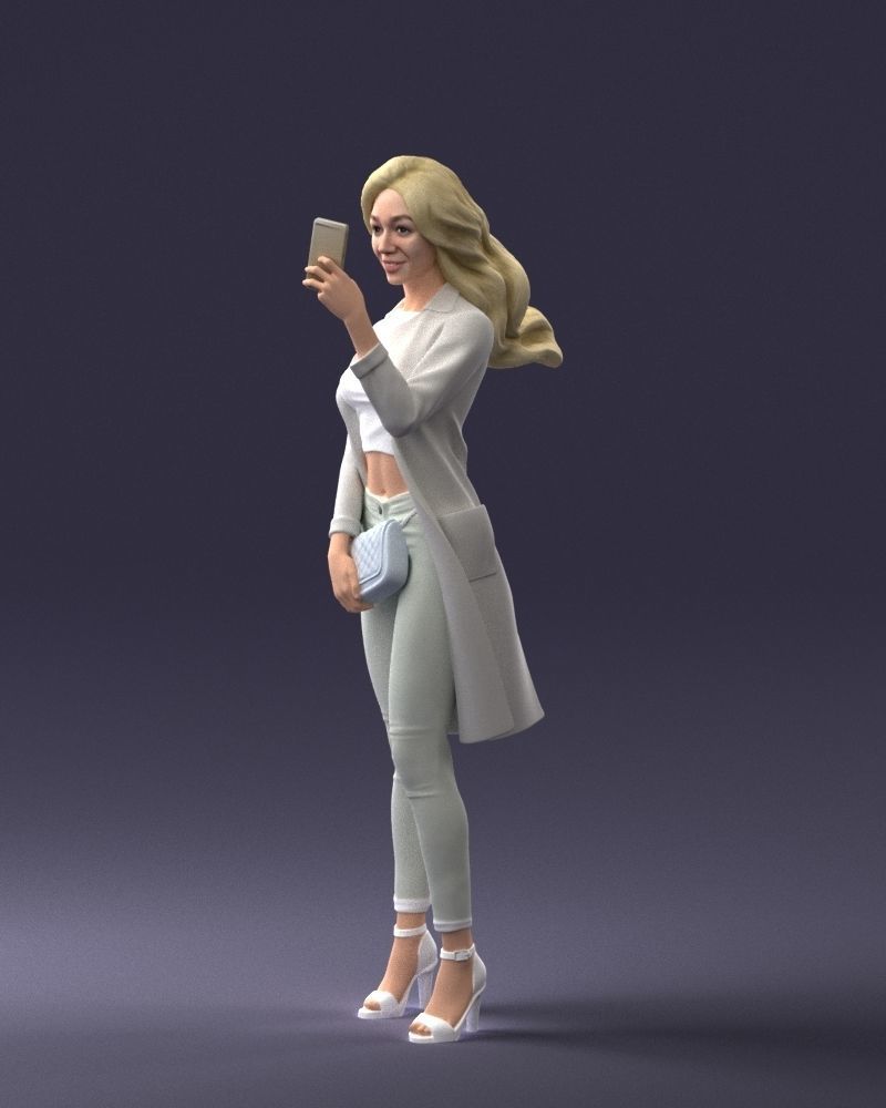 000132 Stylish Woman Taking a Selfie 3dp 3D print model_3