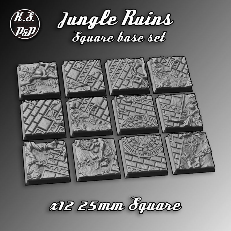 JUNGLE RUINS - SQUARE BASE SET 3D print model_2