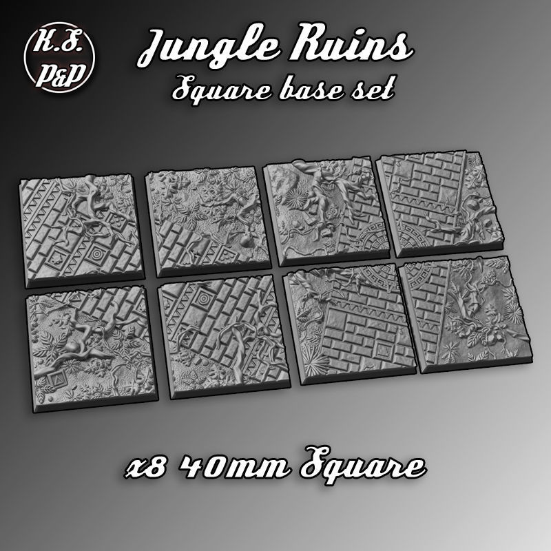 JUNGLE RUINS - SQUARE BASE SET 3D print model_4