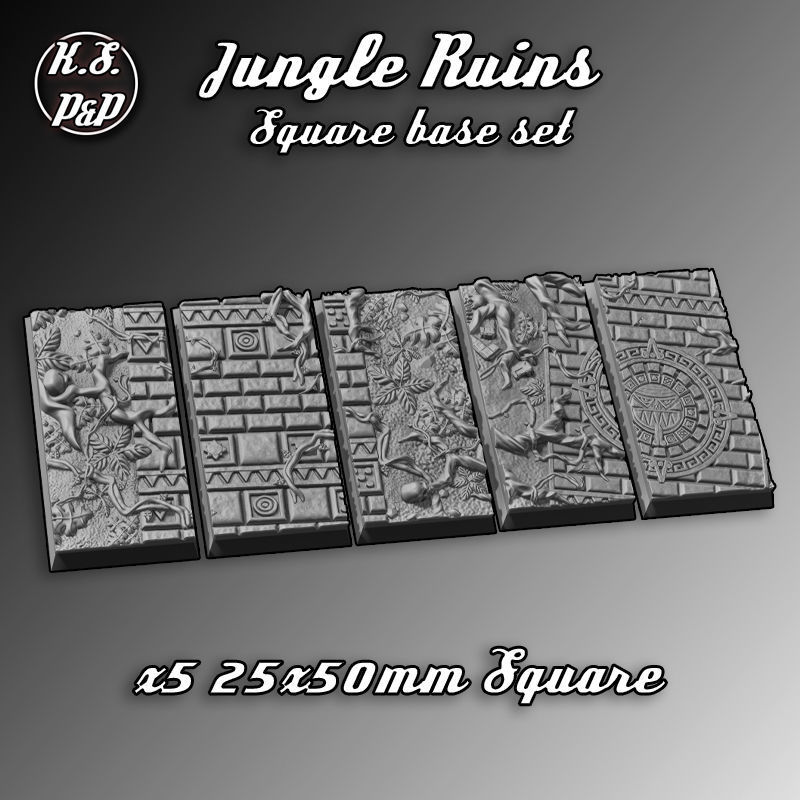 JUNGLE RUINS - SQUARE BASE SET 3D print model_3
