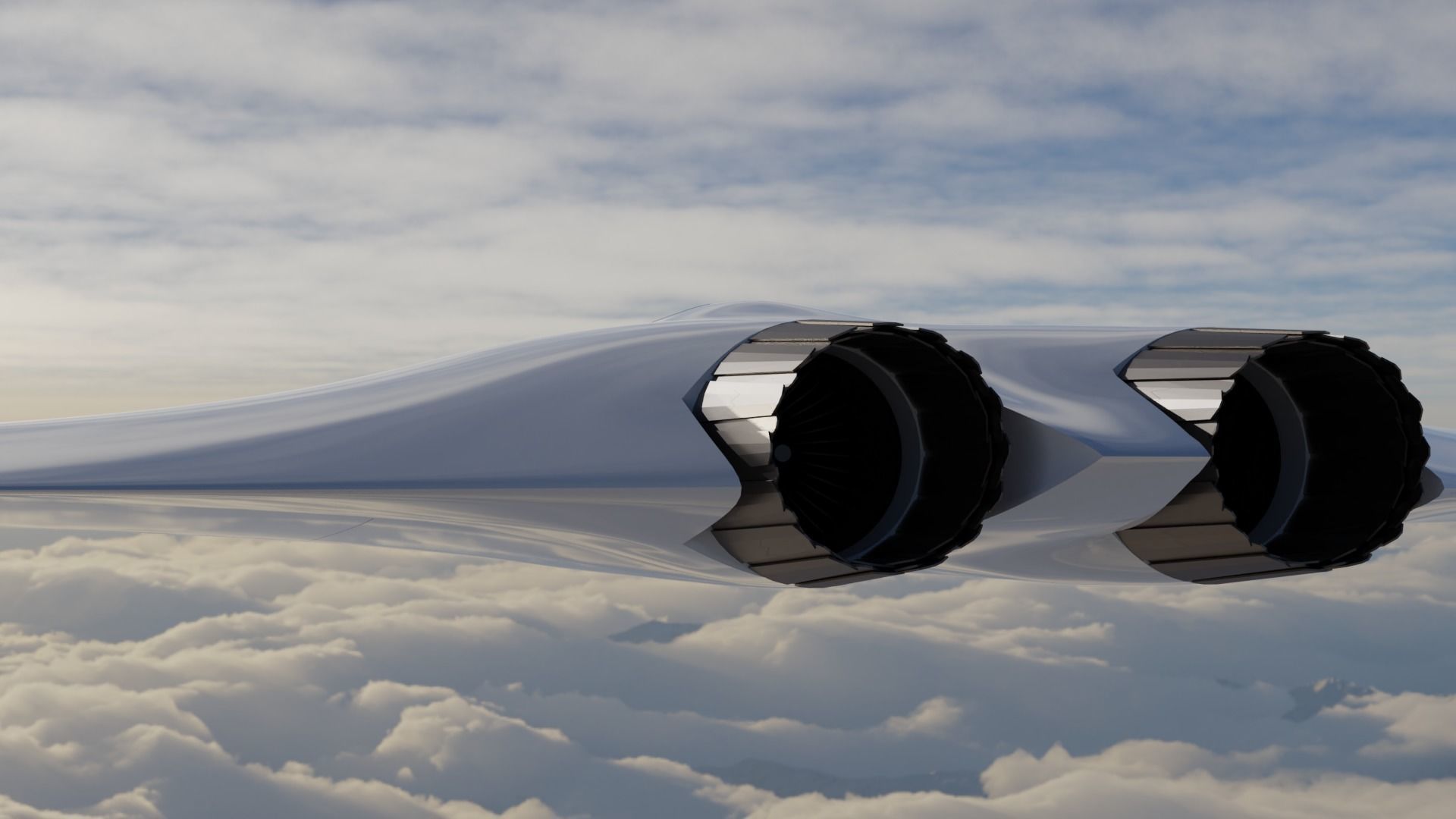 Sci-Fi Flying Wing Free 3D model_1