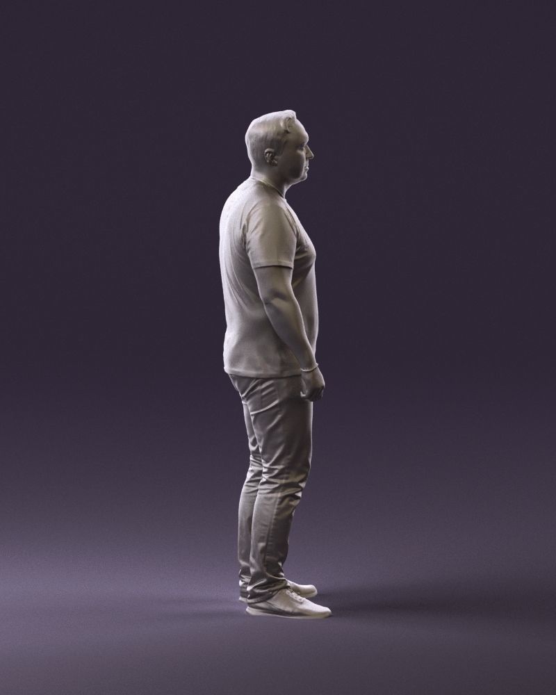 Man in white shirt be unstopable 0877 3D Print Ready 3D print model_4