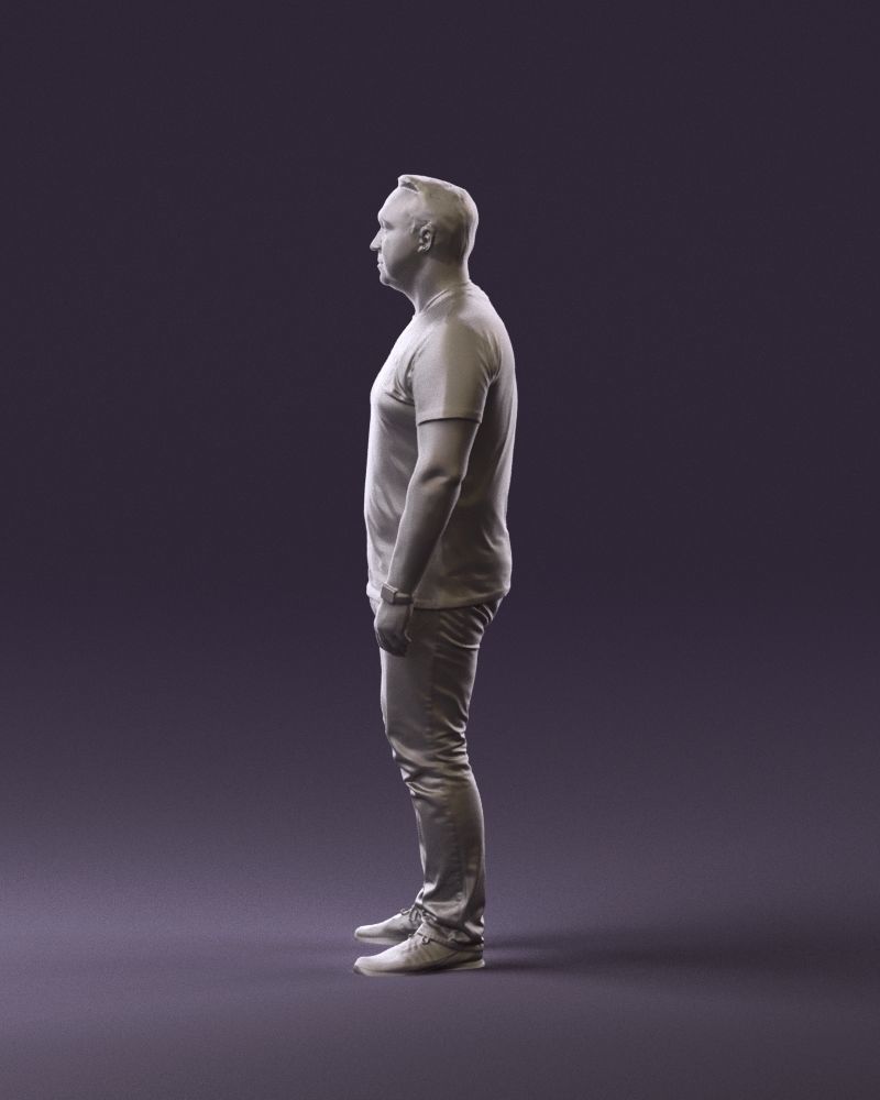 Man in white shirt be unstopable 0877 3D Print Ready 3D print model_8