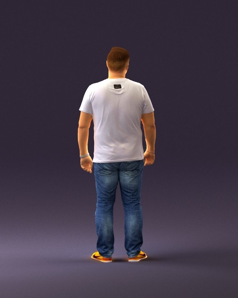 Man in white shirt be unstopable 0877 3D Print Ready 3D print model_18