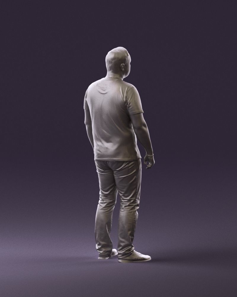 Man in white shirt be unstopable 0877 3D Print Ready 3D print model_6