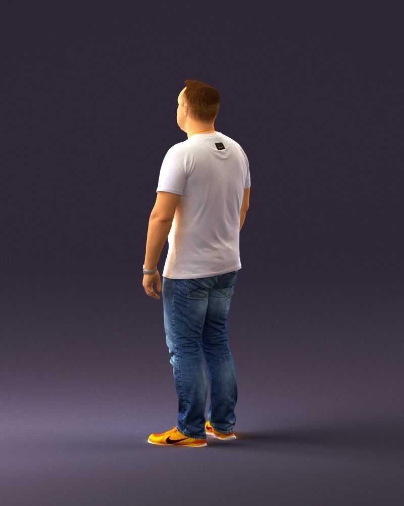 Man in white shirt be unstopable 0877 3D Print Ready 3D print model_19