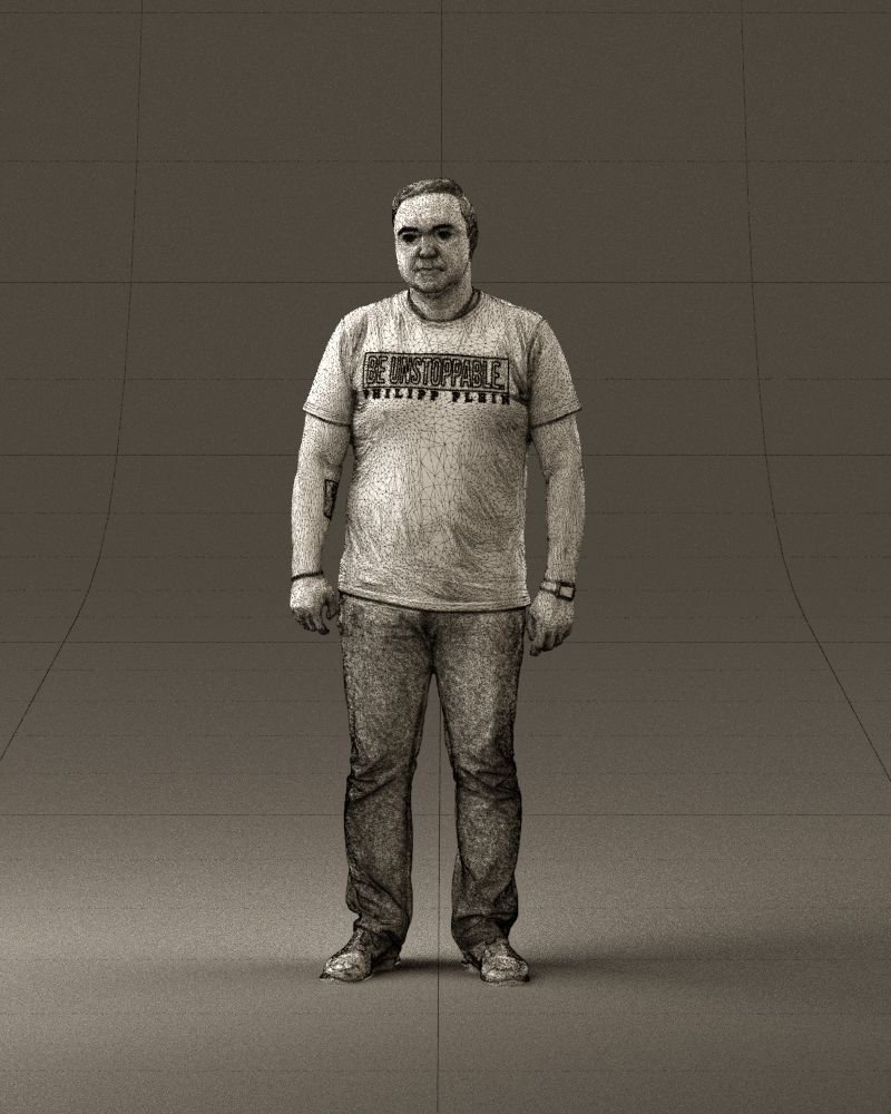 Man in white shirt be unstopable 0877 3D Print Ready 3D print model_35