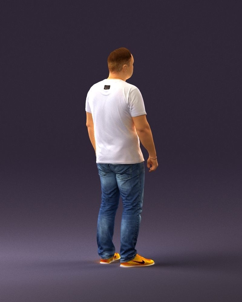 Man in white shirt be unstopable 0877 3D Print Ready 3D print model_17