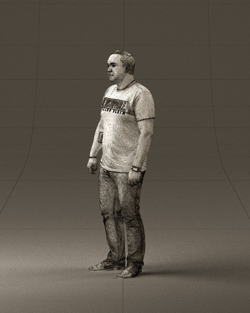 Man in white shirt be unstopable 0877 3D Print Ready 3D print model_33