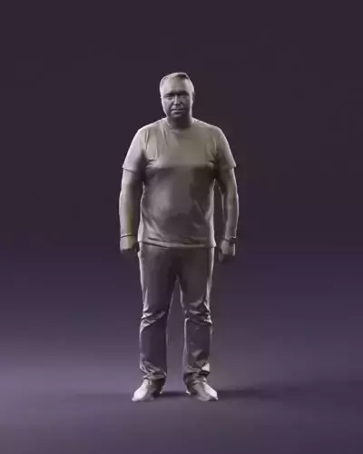 Man in white shirt be unstopable 0877 3D Print Ready 3D print model