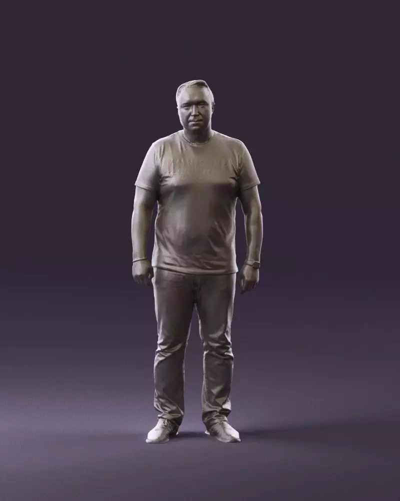 Man in white shirt be unstopable 0877 3D Print Ready 3D print model_0