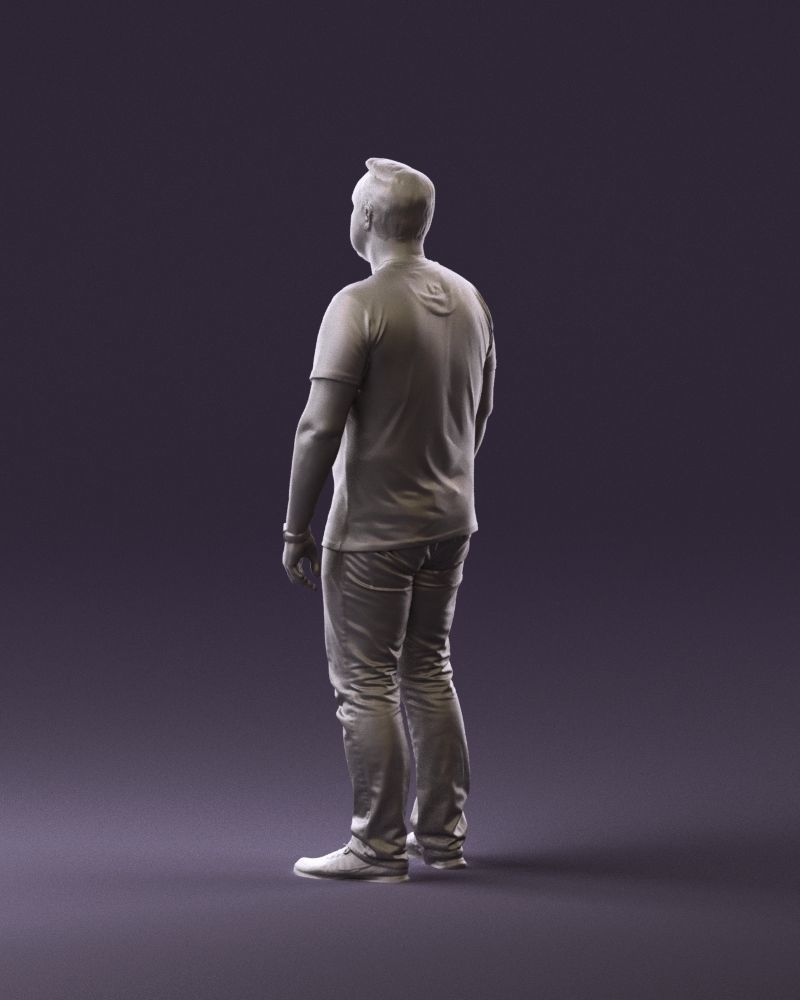 Man in white shirt be unstopable 0877 3D Print Ready 3D print model_7