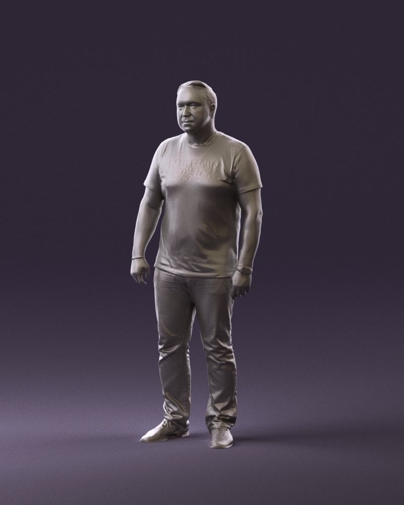 Man in white shirt be unstopable 0877 3D Print Ready 3D print model_10
