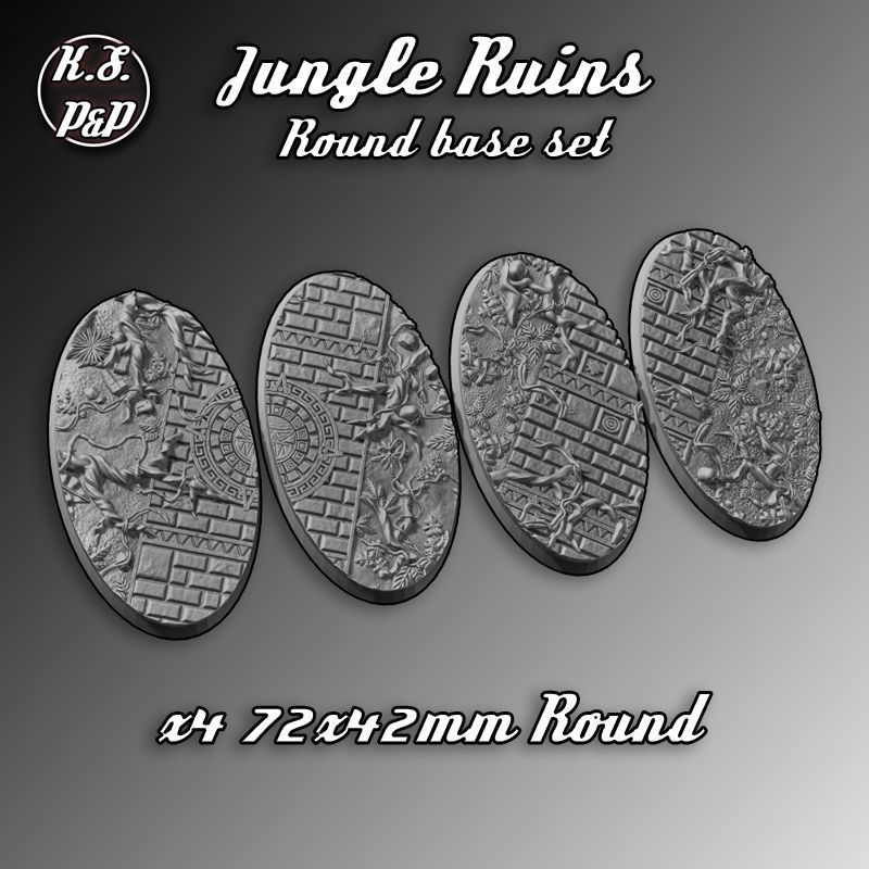 JUNGLE RUINS - ROUND BASE SET 3D print model_4