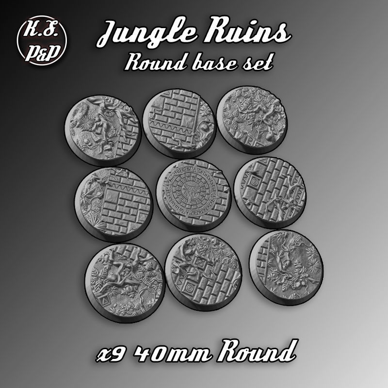 JUNGLE RUINS - ROUND BASE SET 3D print model_3