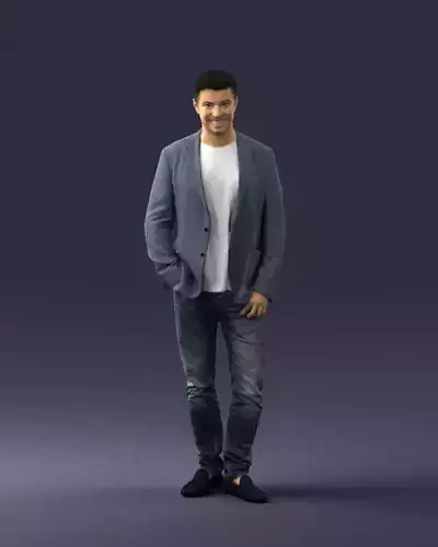 000391 Male Character in Casual Blazer Outfit