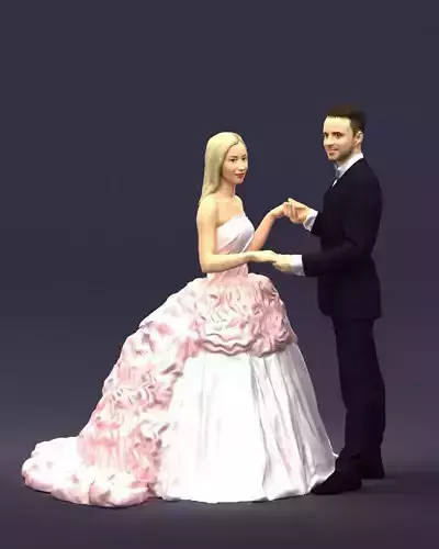 Newly married couple 0419 3D Print ready 3D print model