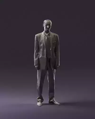 Man in darkgreen suit 0852 3D Print Ready