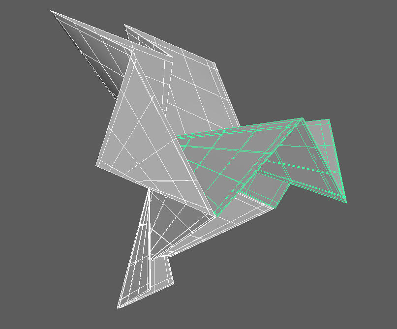 Origami bird model Low-poly 3D model_3
