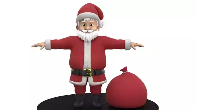 Santa Claus Cartoon character model   Christmas  No rig